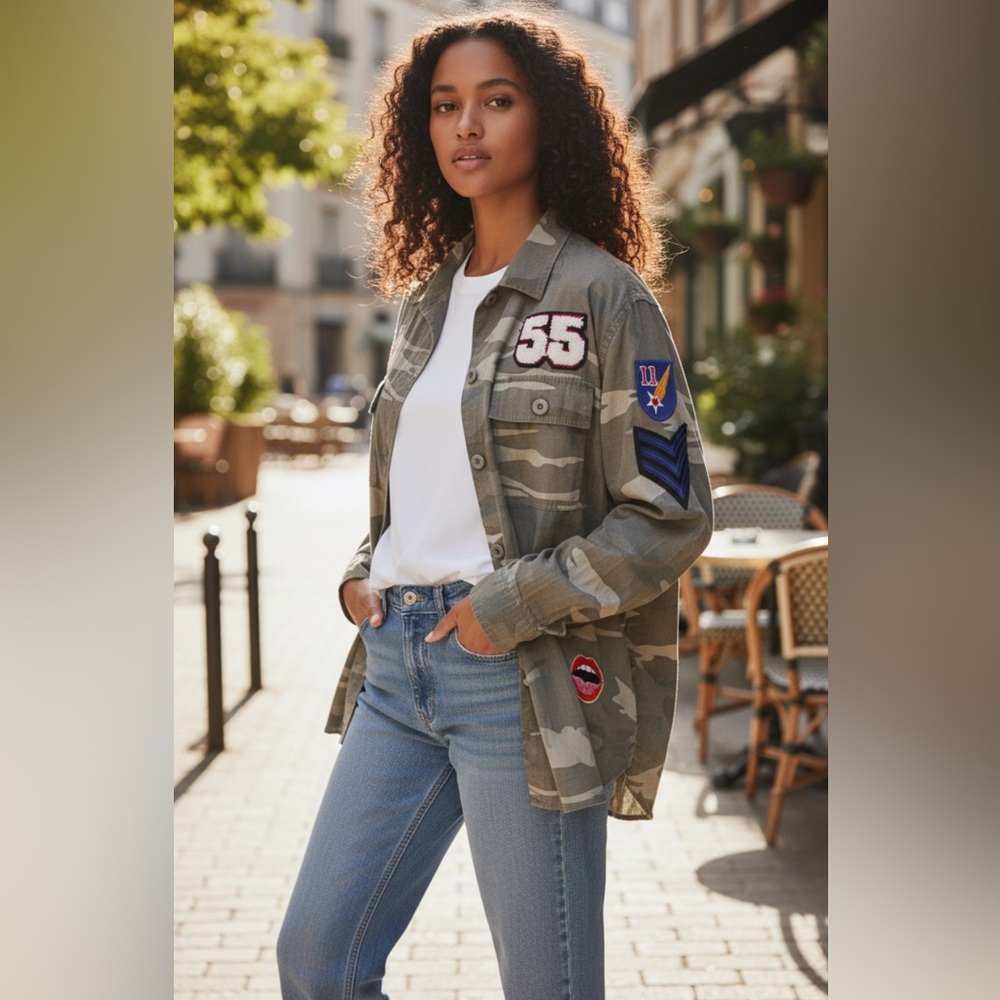 Rails Womens Agnes Patch Button Down Linen Shacke… - image 1